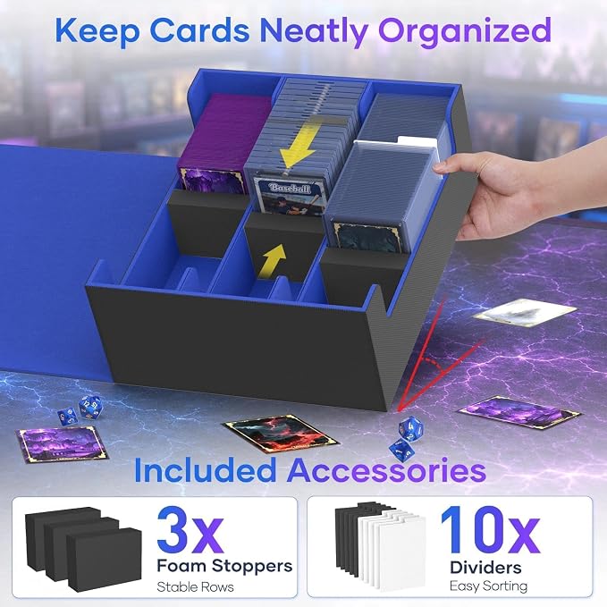 Mlikero Card Deck Case for Trading Cards 1800+, Trading Card Storage Box Fits - Image 4