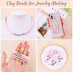 Wuollgess 3500 PCS Pink Gray Clay Beads - Image 4