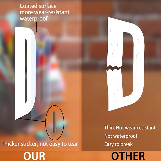 Letter Stickers, Mailbox Numbers, 1.5 Inch Waterproof Vinyl Alphabet | 1 - Image 4