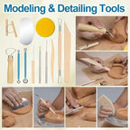 Amrules Clay Tools Kit, Practical Polymer Sculpting Tool Kit, Air Dry Clay Tool - Image 6
