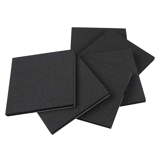 MAGZO 6Pcs Adhesive Foam Padding 1/4 in Thick X 4 in X 4 in | Closed Cell by MAGZO