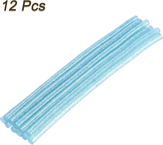 uxcell Mini Hot Glue Sticks for Glue Gun 7mm x 200mm Glitter Transparent Blue - Image 3