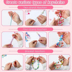 Wurosi 865 Pcs Bead Keychain Kit, DIY Bead Keychain Making Kit, Bag Charm Kit - Image 3