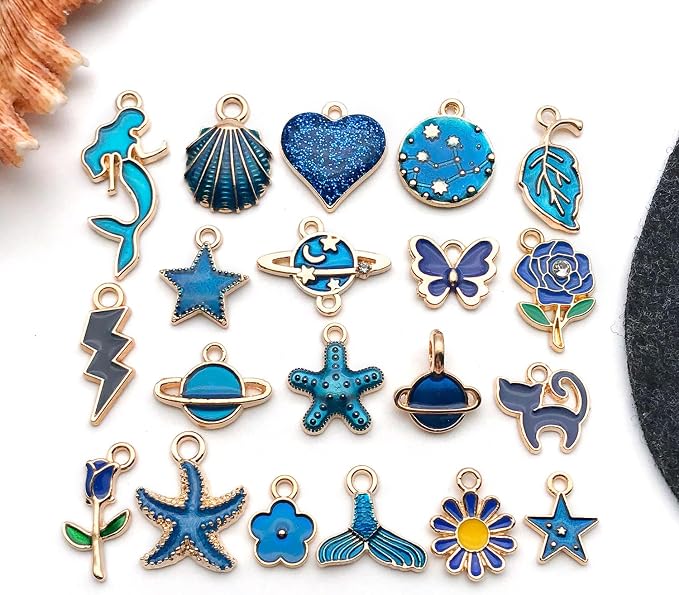 WOCRAFT 40pcs 20 pairs Assorted Enamel Bracelet Charms - Image 6