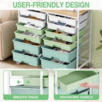 Rolling Storage Cart with 12 Drawers, Wooden Tabletop Utility Cart - Image 5