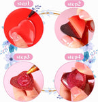 Weewooday 72 Pieces Heart Glass Craft Magnets Round Fridge Ceramic Ferrite - Image 3