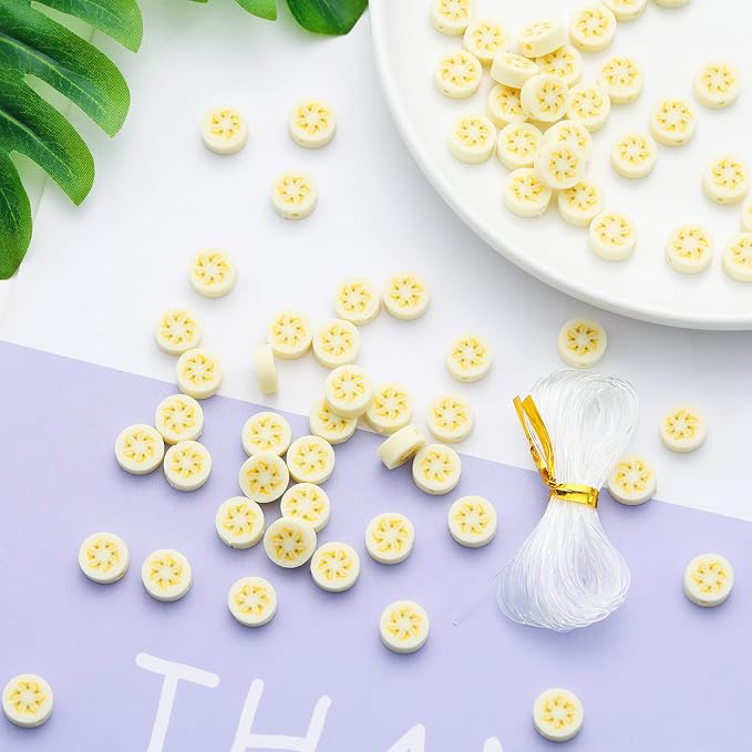 100pcs Banana Polymer Clay Spacer Beads - Image 5
