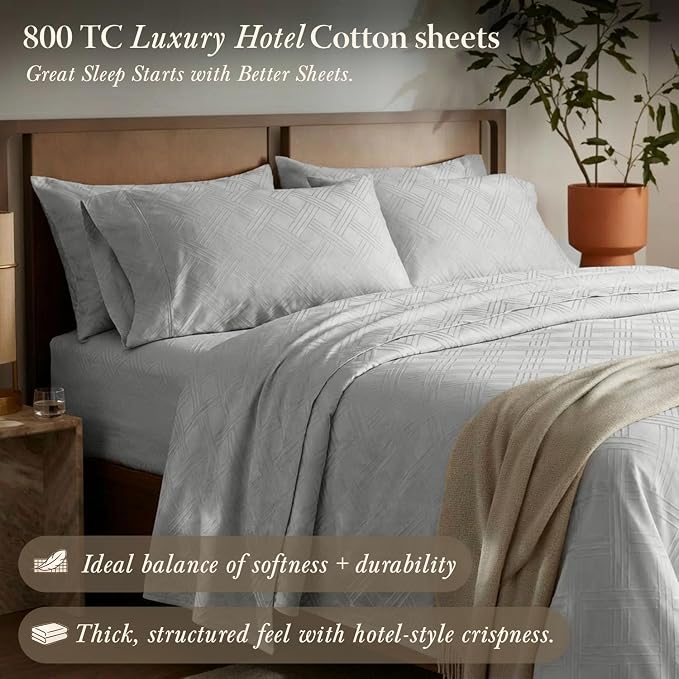 Threadmill King Size Sheets for King Mattress | 800 Thread Count Jacquard - Image 2