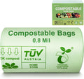 Compostable Trash Bags, Small Compost Bags 3 Gallon, Extra Thick 0.8 Mils, 16.9" x 17.7", 50 Count, Compostable Food Scrap Bags for Kitchen Waste, Green Bin Liners for Garbage Disposal