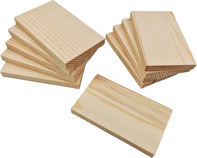 10PCS Rectangle Wood Boards Unfinished Wood Blocks by Anktily
