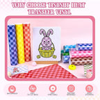 Tintnut Colorful Checkerboard Heat Transfer Vinyl, Checker pattern PU HTV - Image 3