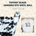 Tintnut Black Cowhide Heat Transfer Vinyl Roll, easy cut & weed, stretch - Image 2