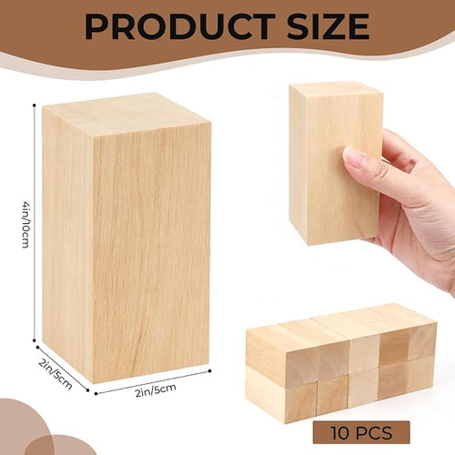 10 Pack Basswood Carving Blocks, Unfinished Wood Whittling Blocks - Image 2