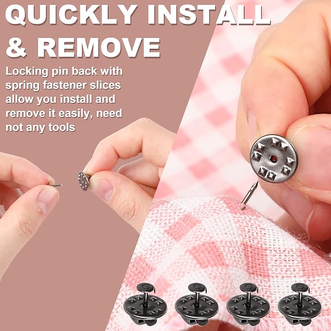 JANYUN 120 Pairs Butterfly Clutch Tie Tacks Pin Back Safty Secure Locking | - Image 4