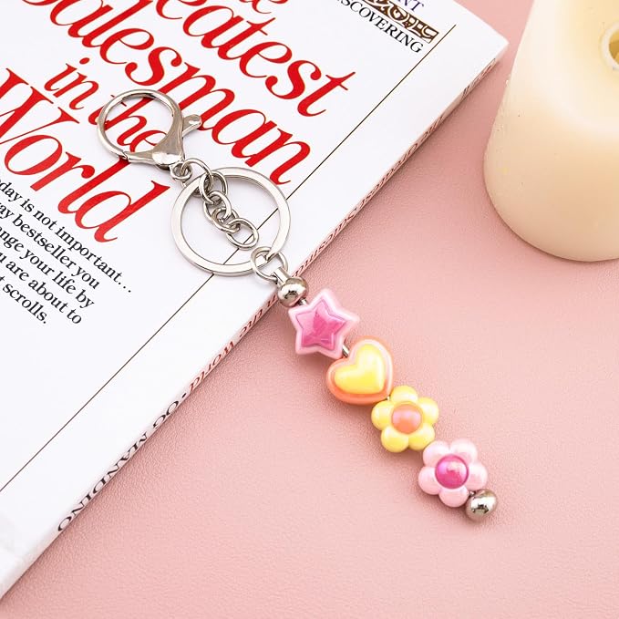 beadable keychains Bulk 8pcs Blank Keychain Making Kit Keychains Accessories - Image 8
