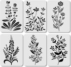ORIGACH 6 Pcs Field Flowers Stencil - Image 2