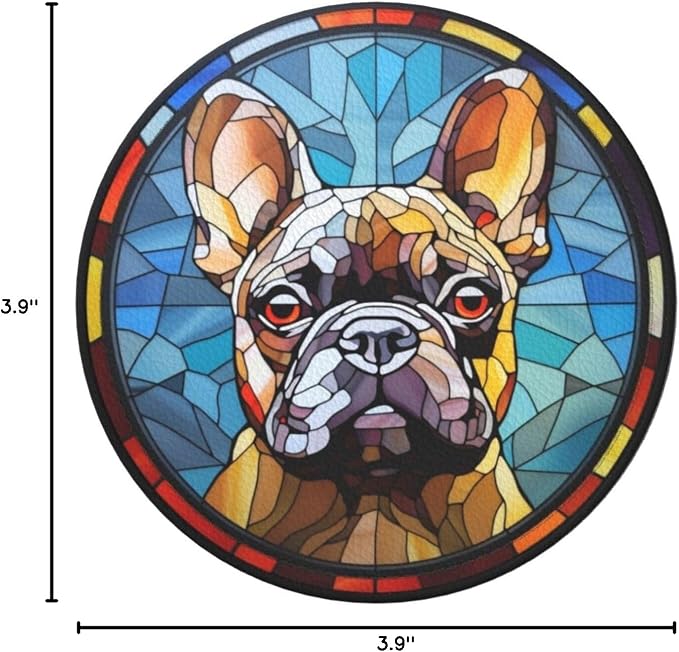 Drink Coaster Set of 6, French Bulldog Dog Mom Lover Gift, Leather Drink - Image 10