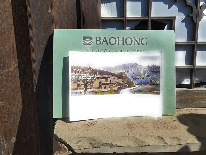 BAOHONG Artists' Watercolor Paper Block, 100% Cotton, 140LB/300GSM, Watercolor - Image 5