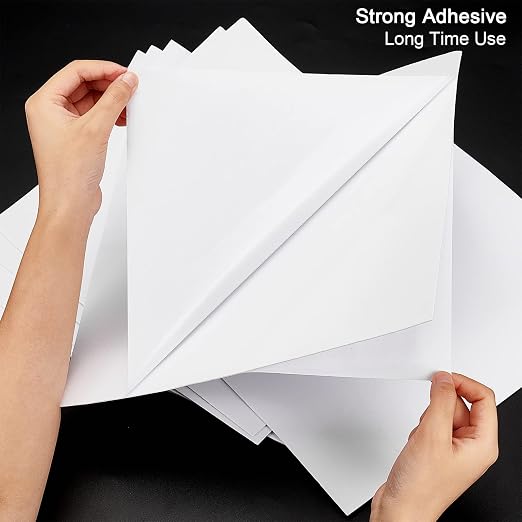 BENECREAT 10 Sheet 12x12inch Double Sided Adhesive Foam Sheets, 1mm Thick White - Image 3