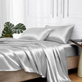MR&HM Satin Bed Sheets, Queen Size Sheets Set by MRHM