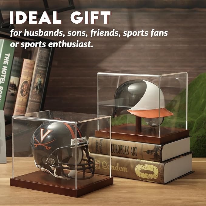 JupDec Mini Helmet Display Case, Acrylic Clear 1/2 Football Baseball Helmet - Image 7