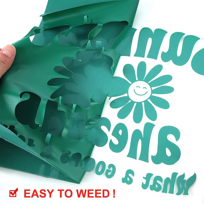 FUNKAKA Green Heat Transfer Vinyl Rolls, HTV Vinyl - Image 3
