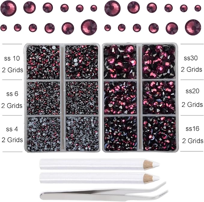 10000Pcs 2-Boxes Mixed Size Hot Fix Round Crystals Gems Glass Stones Hotfix - Image 3