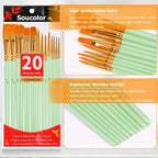 Soucolor Acrylic Paint Brushes Set, Halloween Pumpkin Ceramic Crafts Supplies - Image 7