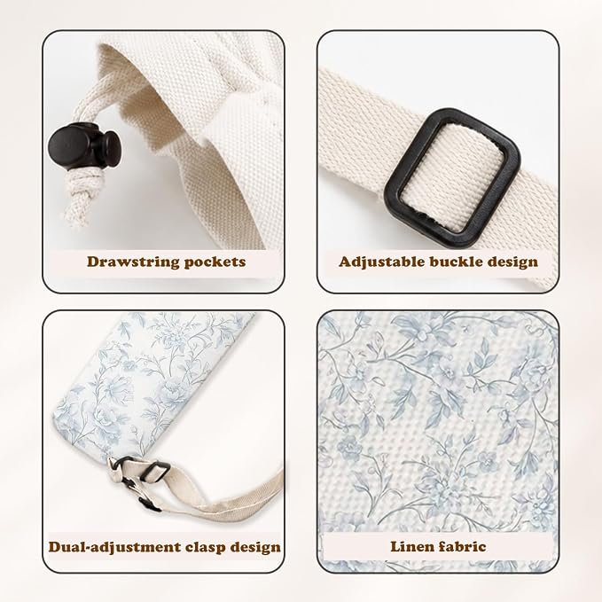 Blue and White Floral Toile Mahjong Mat Bag - Image 3