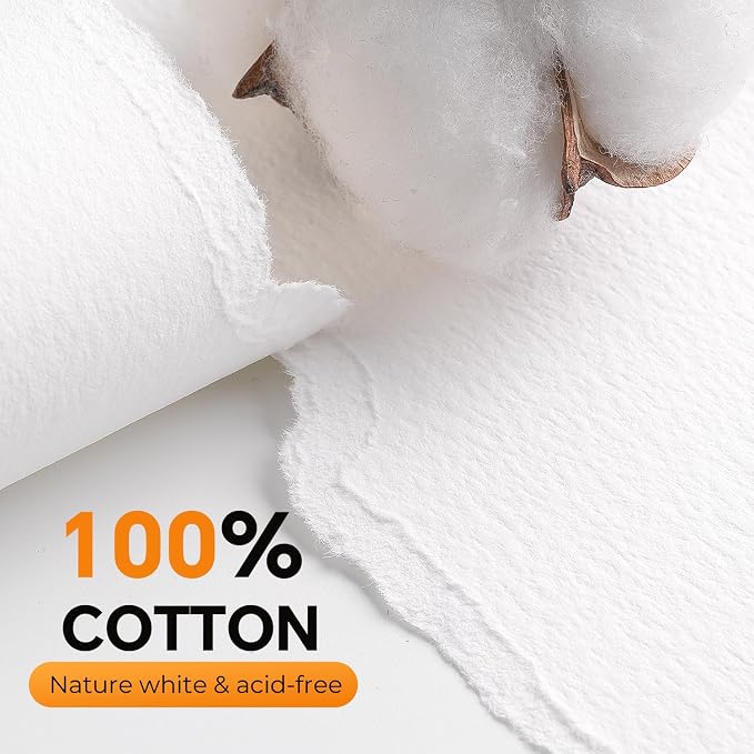 Fuumuui 7×10 Watercolor Paper Block, Textured Rough 100% Cotton Watercolor Paper - Image 2
