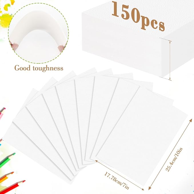 150PCS 7x10 Watercolor Paper Bulk, 140lb/300g Cold Press Thick Water Color - Image 2