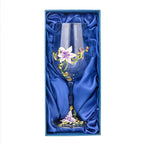 Simcat Handmade Painted Enamel Flower Glass Wine Glasses Transparent Refined - Image 2