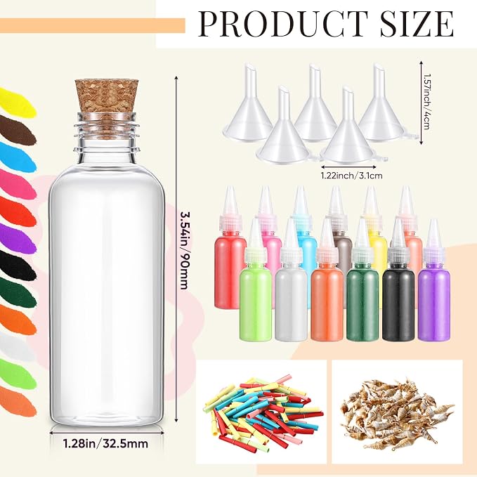 Libima 100 Pcs DIY Sand Art and Craft Kit Include Plastic Sand Art Bottles - Image 2