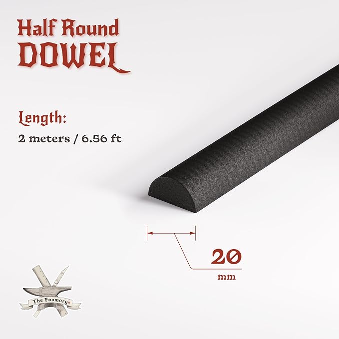 The Foamory's No Waste Half Round EVA Foam Dowel. 20mm x 2M Length. High-Density - Image 2