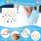 AUGSUN 189Pcs Ocean Keychain Making Kit Summer Beach DIY Keychain Craft | Under - Image 3