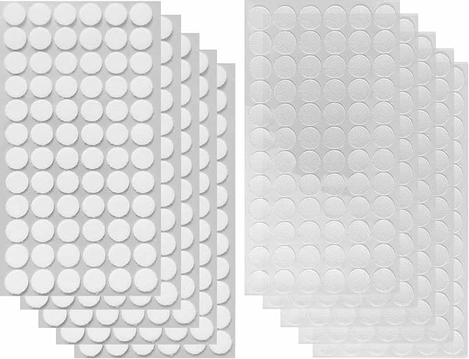 Self Adhesive Dots, Strong Adhesive 1000pcs 0.59" Diameter Sticky Nylon Dots by RenaChris