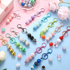 Tondiamo 12 Pcs Beadable Keychains Bars Bulk Blank Beaded Metal Keychain - Image 6