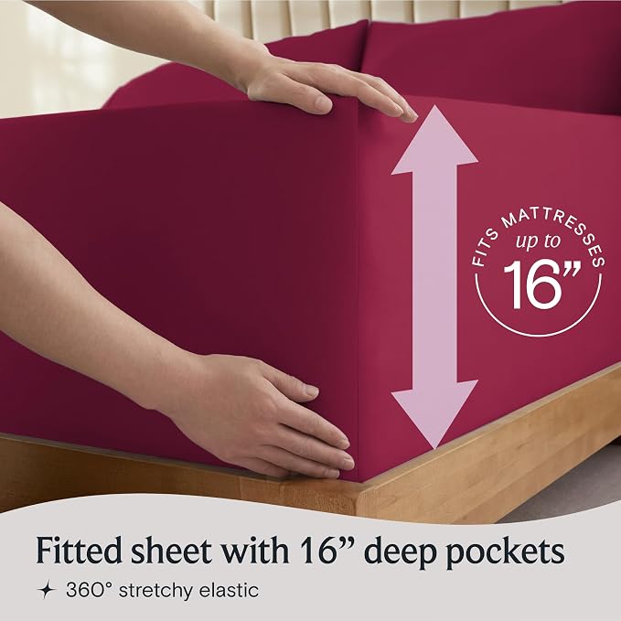 LuxClub 4 PC King Sheet Set, Breathable Luxury Bed Sheets, Deep Pockets 18" - Image 6