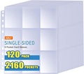 ABLY 2160 Pockets Trading Card Pages Sleeves 9-Pocket Clear Plastic Game Card by ABLY