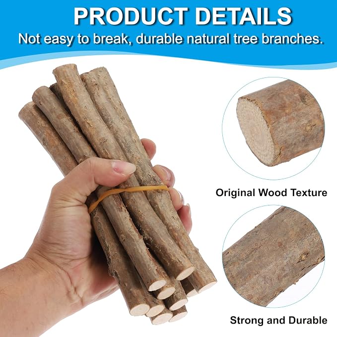PATIKIL 8 Pcs / 20cm Wood Log Sticks, 0.6-1.2inch in Diameter Natural Driftwood - Image 3