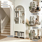 FNK Folding Arched Bookshelf Narrow Bookcase - Image 8