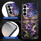 for Samsung Galaxy S26+ Case, Stained Glass Dragonfly Pattern Glossy 2 in 1 - Image 5