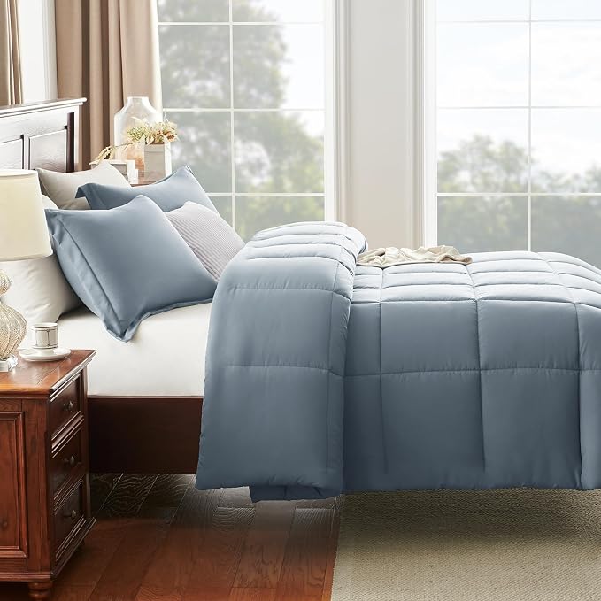 CozyLux Twin/Twin XL Comforter Set Grayish Blue - Image 7