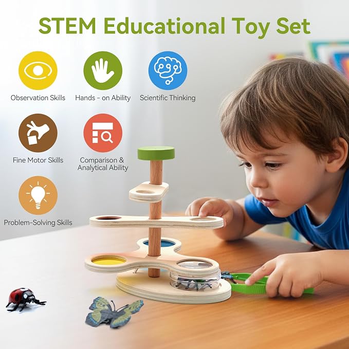 Insect Observation Kit for Kids, Wooden STEM Nature Exploration Science Toy - Image 5