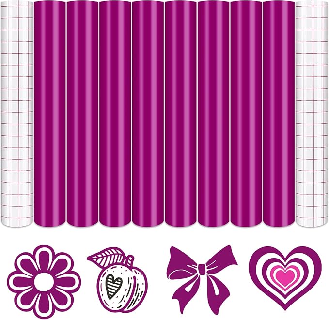 Tintnut Pink Purple Permanent Vinyl 8 Sheets 12''x10'' Adhesive Vinyl | Solid by Tintnut