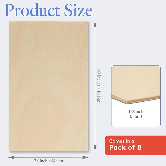 Baltic Birch Plywood 3 mm, 1/8 Inch Craft Wood, B/BB Grade, Stronger Than - Image 2