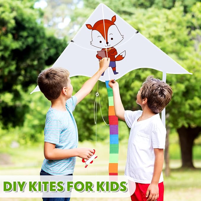 Libima 100 DIY Blank Kites for Kids Bulk Large Kite Making Kit Easy to Fly Set - Image 6