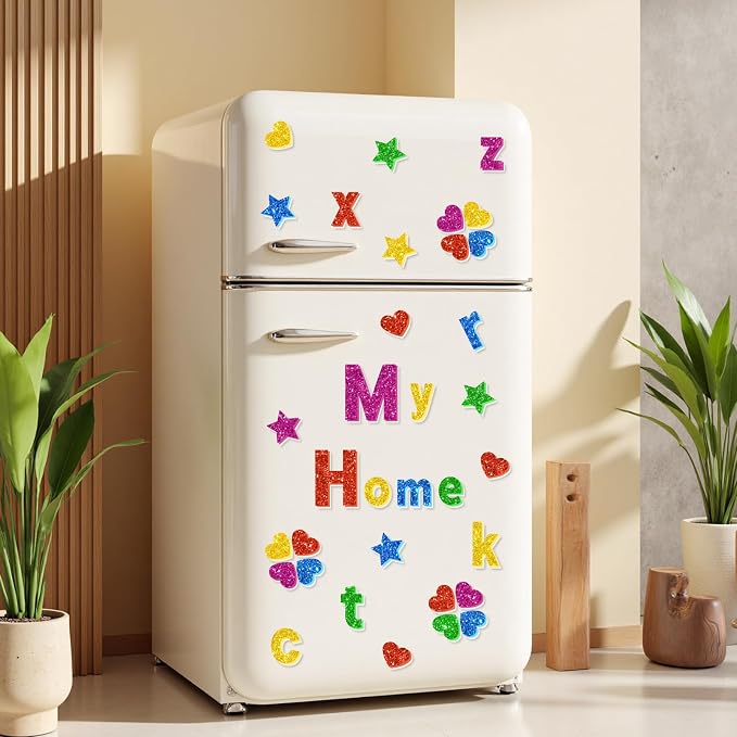 Glitter Foam Letter Stickers 335 Pcs Self-Adhesive Uppercase & Lowercase ABC - Image 7