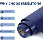 RENLITONG Navy Blue Iron on Vinyl 12Inch by 20ft Roll Heat Transfer Vinyl - Image 2