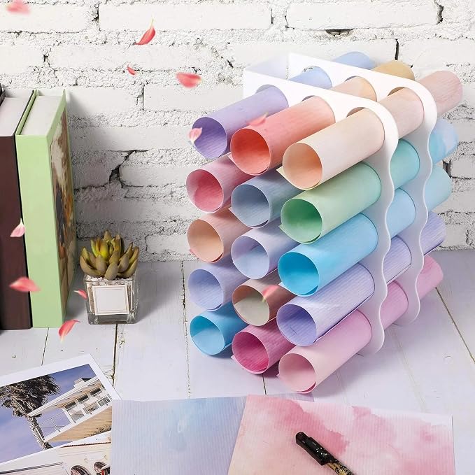 Outus Vinyl Storage Rack Acrylic 15 Holes Vinyl Roll Holder Craft Paper Storage - Image 6